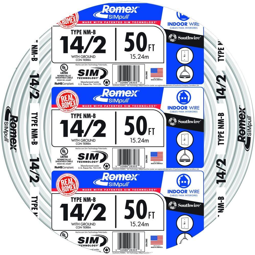 1,000 ft. 14/2 Solid Romex SIMpull CU NM-B W/G Wire - Super Arbor
