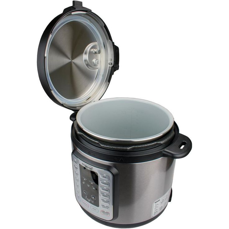 Easy Pot 6 Qt. Silver Electric Slow Cooker with LED Display