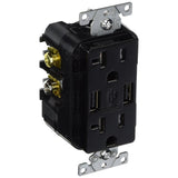 Decora 20 Amp 125-Volt Combination Duplex Outlet and USB Outlet, White - Super Arbor