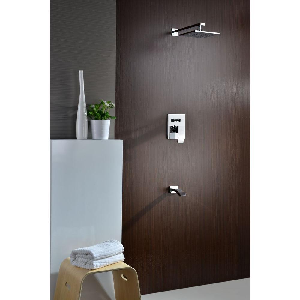 Spirito Series 1-Handle 1-Spray Tub and Shower Faucet in Polished Chrome (Valve Included) - Super Arbor