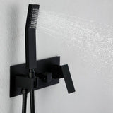 1-spray 10 in. High PressureDual Shower Head and Handheld Shower Head in Matte Black