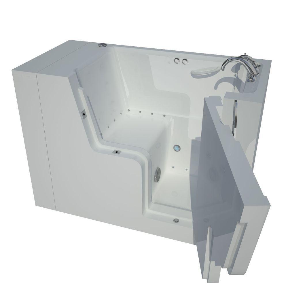 Nova Heated Wheelchair Accessible 5 ft. Walk-In Air Jetted Tub in White with Chrome Trim - Super Arbor