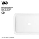 VIGO Petunia Handmade Matte Stone Rectangle Vessel Bathroom Sink in Matte White