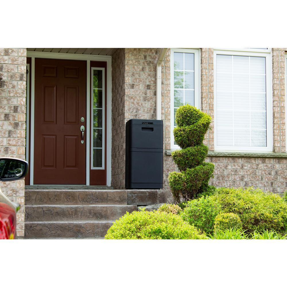 Black Floor Mount Smart Parcel Security Mailbox - Super Arbor