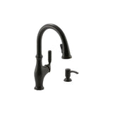 Worth Single-Handle Pull-Down Sprayer Kitchen Faucet in Oil Rubbed Bronze - Super Arbor