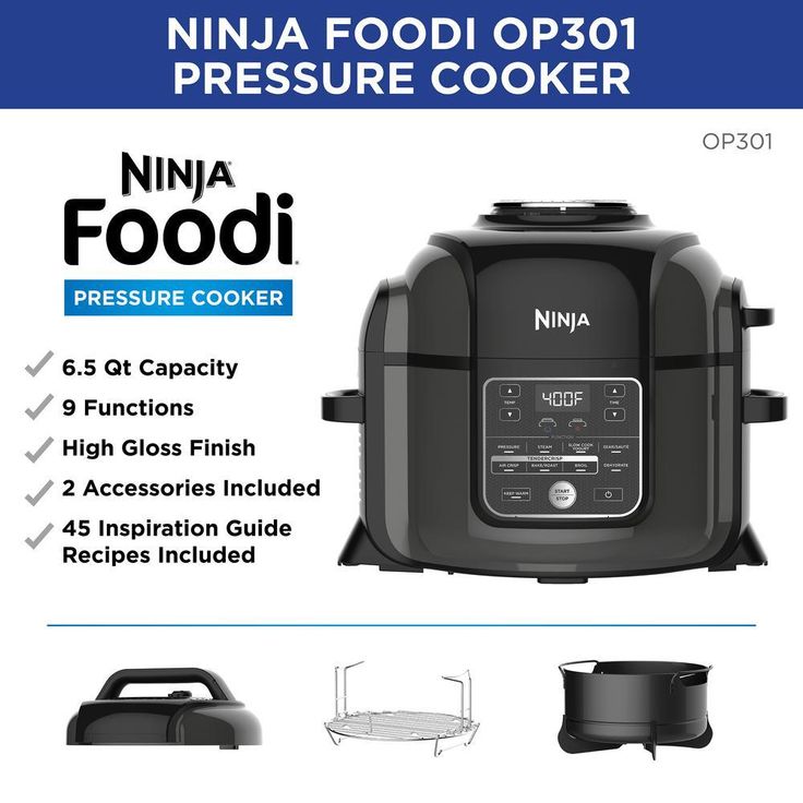 Foodi 6.5 Qt. Black Stainless Electric Pressure Cooker with Tender Crisp Technology