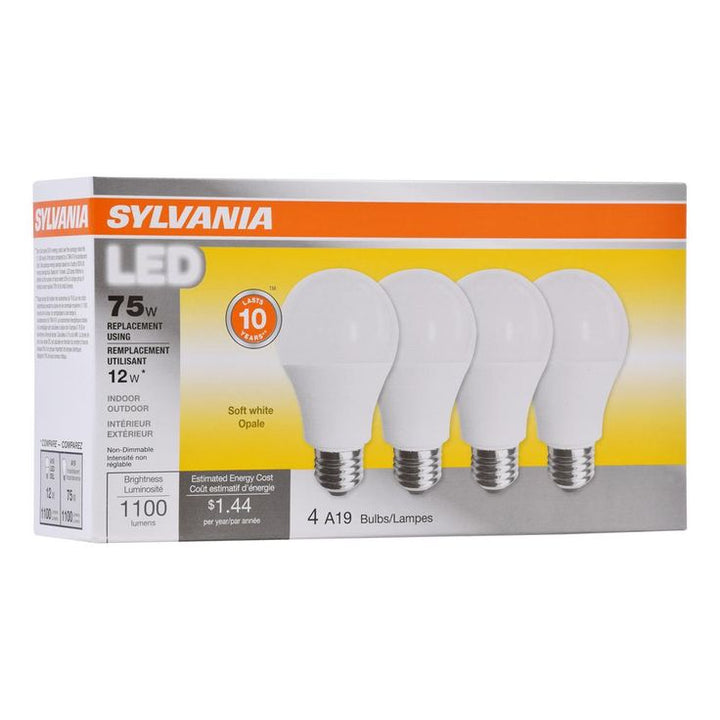 Sylvania 75-Watt Equivalent A19 Non-Dimmable LED Light Bulb Soft White (4-Pack)