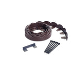 ProFlex 20 ft. Brown Scalloped Woodgrain Plastic No-Dig Edging Kit - Super Arbor