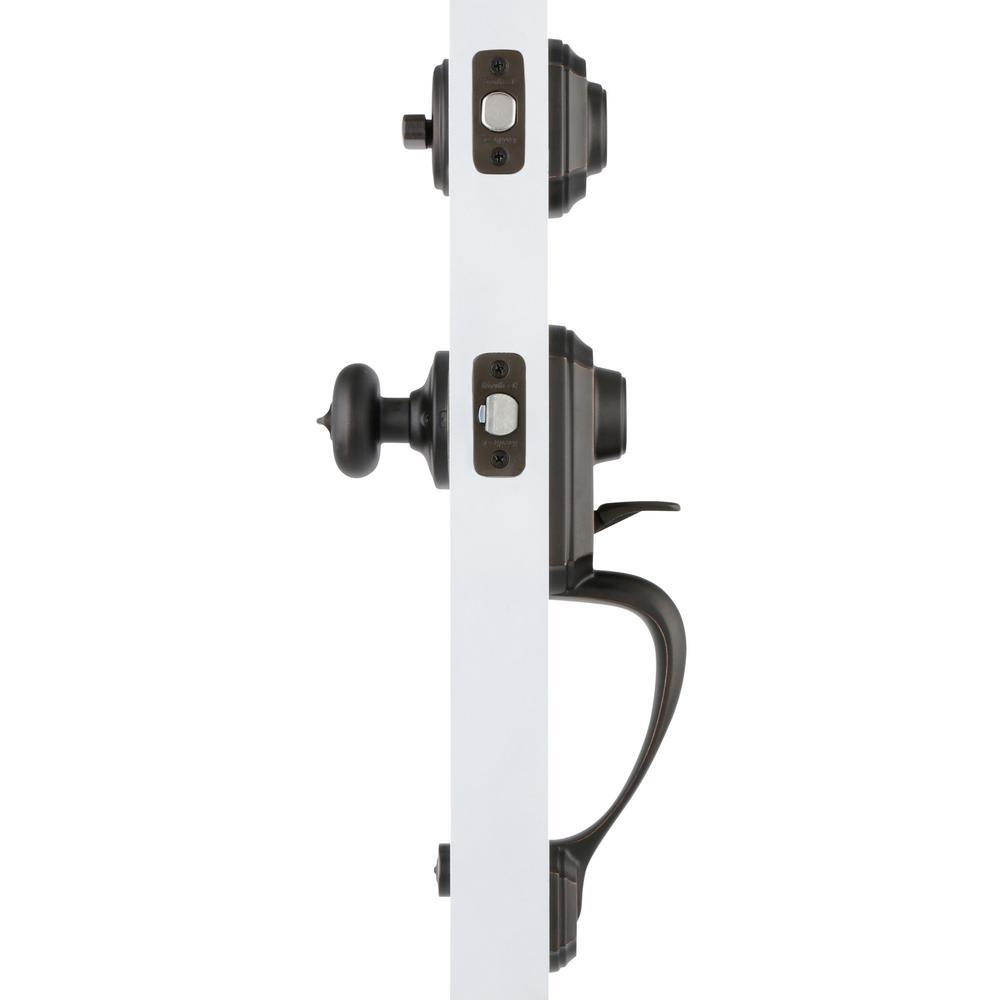 Montara Venetian Bronze Single Cylinder Door Handleset with Juno Entry Door Knob Featuring SmartKey Security