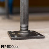 1/2 in. x 1 ft. L Black Steel  Pipe Square Flange Table Leg Kit (Set of 4)