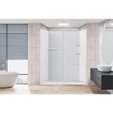 Flat 60 in. W x 90 in. H 8-Piece Glue Up Cultured Marble Alcove Shower Wall Surround in Matte White - Super Arbor