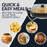 144 sq. in. Black Non-Stick Electric Skillet