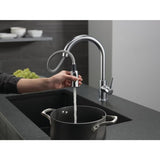 Delta Trinsic Arctic Stainless 1-Handle Deck-Mount Pull-Down Handle Kitchen Faucet