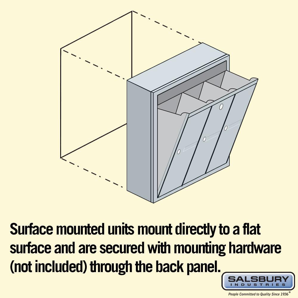 Aluminum Surface-Mounted USPS Access Vertical Mailbox with 3 Door - Super Arbor