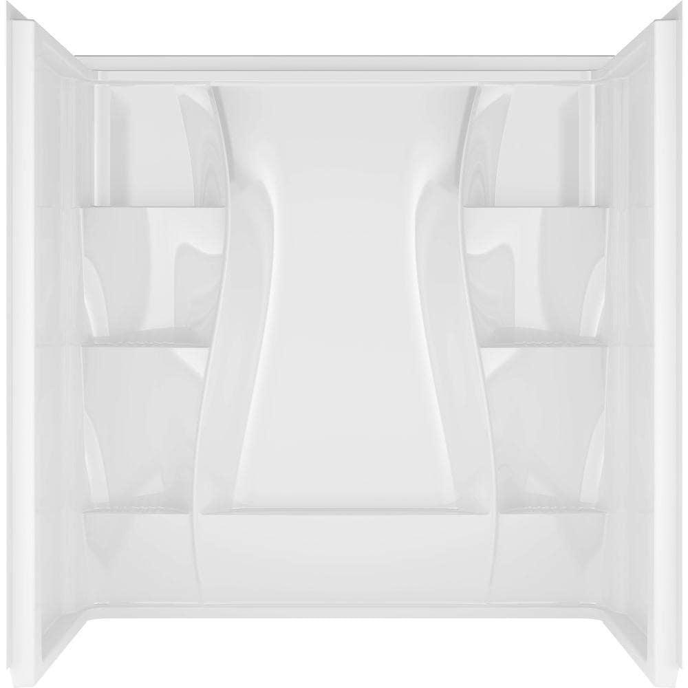 Classic 400 60. in W x 60 in. H Three Piece Direct-to-Stud Tub Surround in High Gloss White - Super Arbor