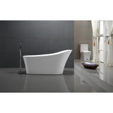 Maple 5.58 ft. Acrylic Flatbottom Non-Whirlpool Bathtub in White - Super Arbor