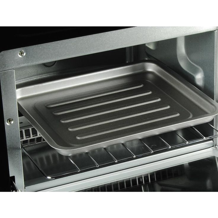 1,000 W 4-Slice Black Toaster Oven with Timer and Temperature Control