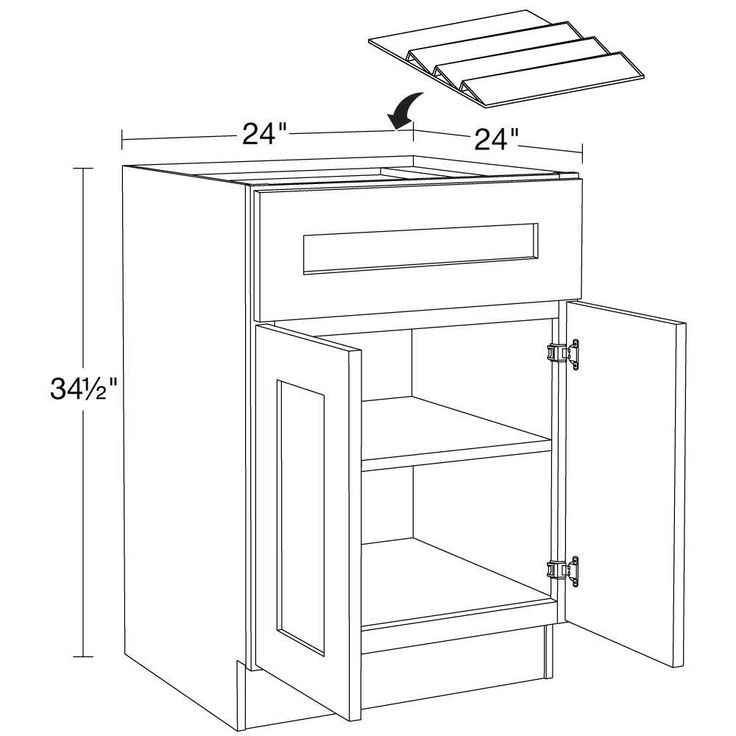 Home Decorators Collection Newport 24 in. W x 24 in. D x 34.5 in. H Assembled Plywood Base Kitchen Cabinet in Pacific White with Spice Soft Close