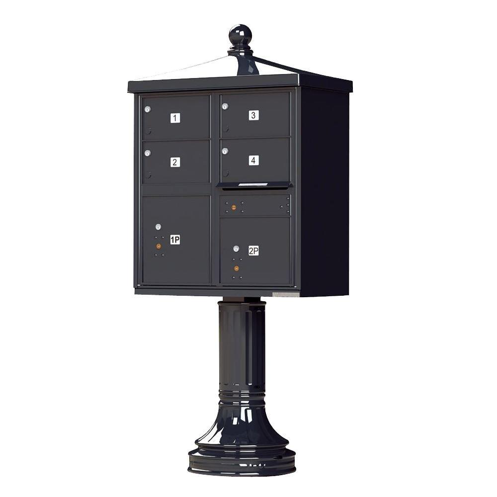 Vital 1570 8 Mailboxes 2 Parcel Lockers 1 Outgoing Pedestal Mount Cluster Box Unit - Super Arbor