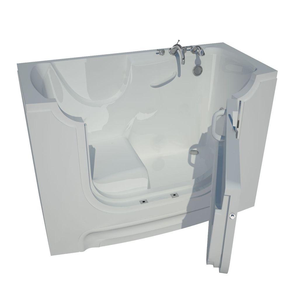 HD Series 30 in. x 60 in. Right Drain Wheelchair Access Walk-In Soaking Bathtub in White - Super Arbor