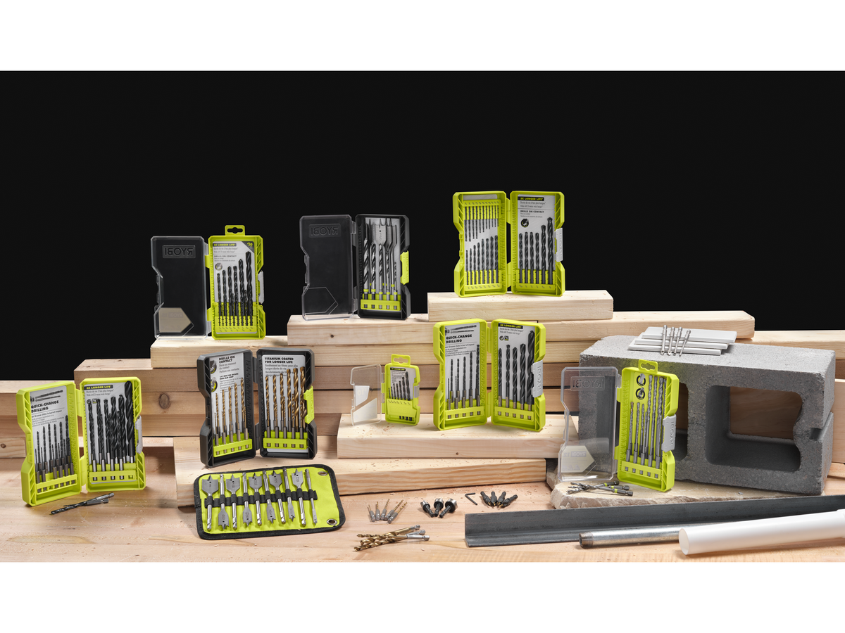 RYOBI SpeedLoad+ Titanium Hex Shank Pilot Drill Bit Set (4-Piece)