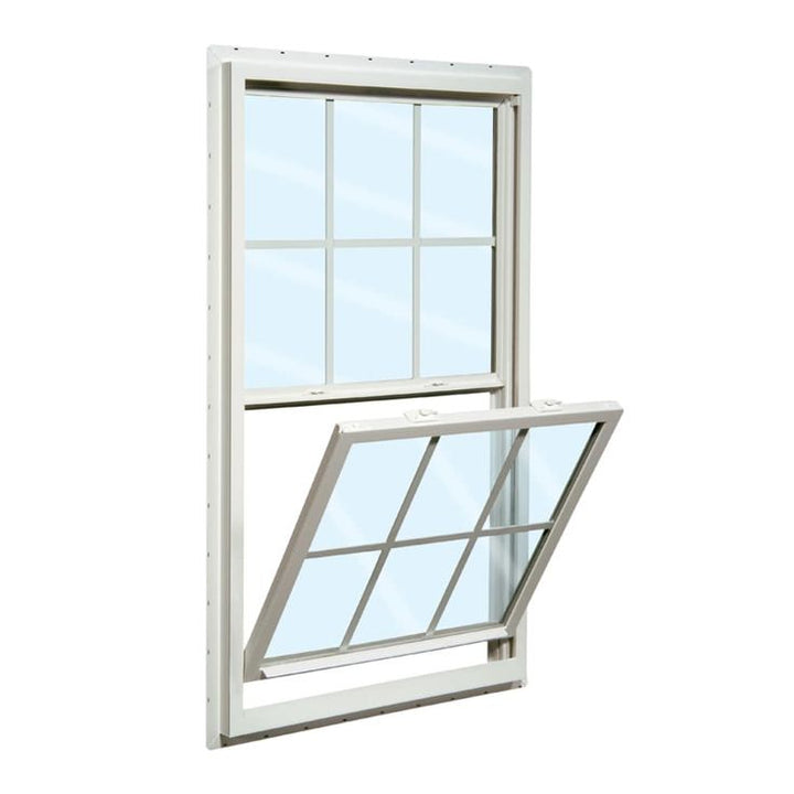 RELIABILT 150 Series New Construction 31-1/2-in x 51-1/2-in x 3-1/4-in Jamb White Vinyl Dual-pane Single Hung Window Half Screen Included