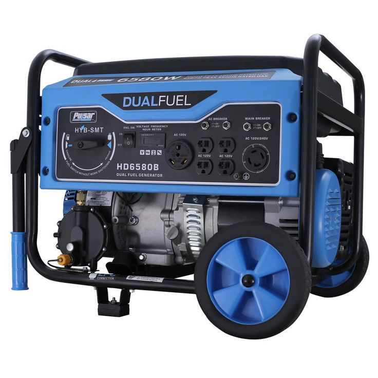 Pulsar 6,580/5,500-Watt Dual Fuel Gasoline/Propane Powered Recoil Start Portable Generator with CARB Compliant 274 cc Engine
