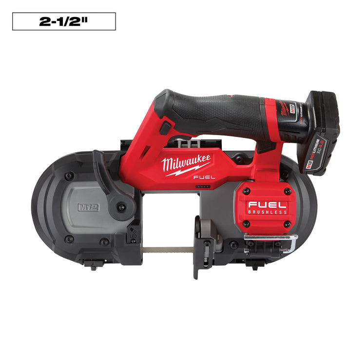 Milwaukee M12 FUEL 12-Volt Lithium-Ion Cordless Compact Band Saw XC Kit with 2 Batteries, Charger, Reamer, 3 Blades, and Bag