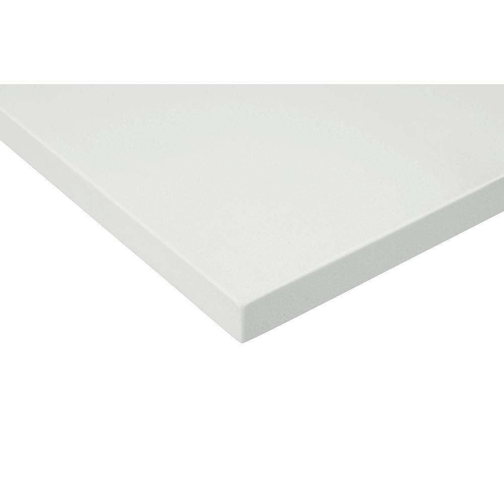 37 in. W x 22 in. D x 0.75 in. H Quartz Vanity Top in Snow White with White Basin - Super Arbor
