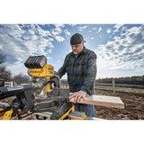 FLEXVOLT 120-Volt MAX Lithium-Ion Cordless Brushless 12 in. Sliding Miter Saw w/ (2) Batteries 2Ah and Bonus Radio