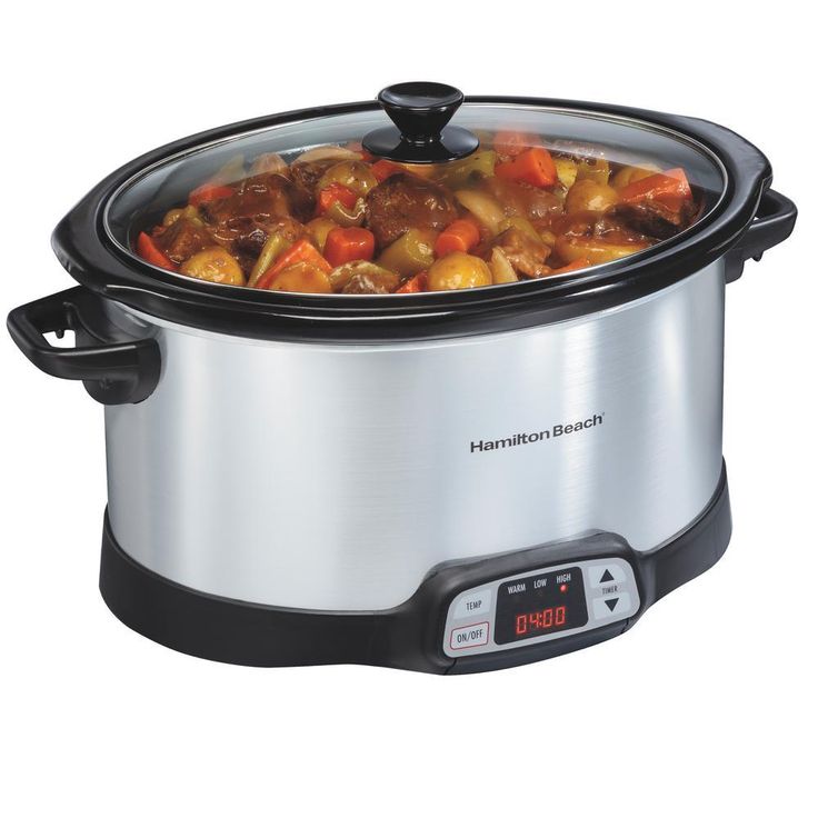 8 Qt. Programmable Stainless Steel Slow Cooker with Built-In Timer and Temperature Settings