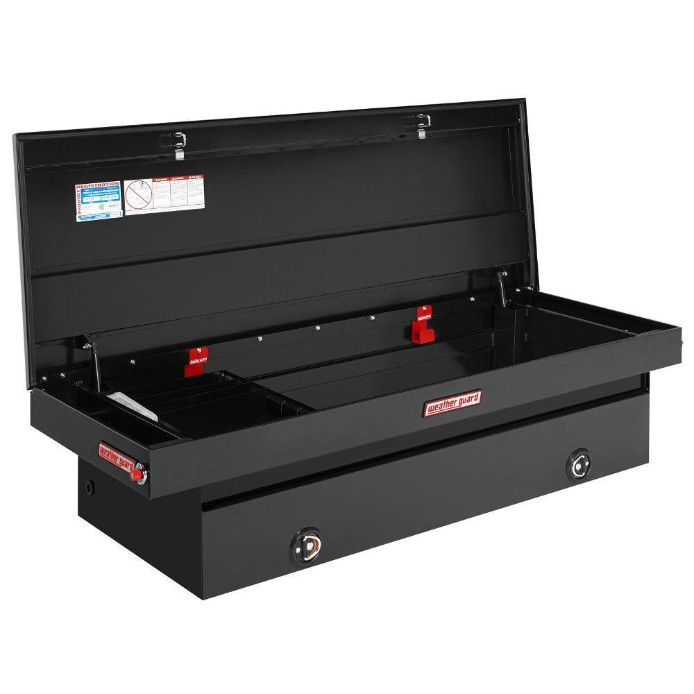Weather Guard 71.5 in. Matte Black Steel Full Size Crossbed Truck Tool Box - Super Arbor