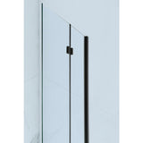 Tidy 39 in. x 55 in. Semi-Frameless Hinged Bathtub Door in Black without Handle - Super Arbor