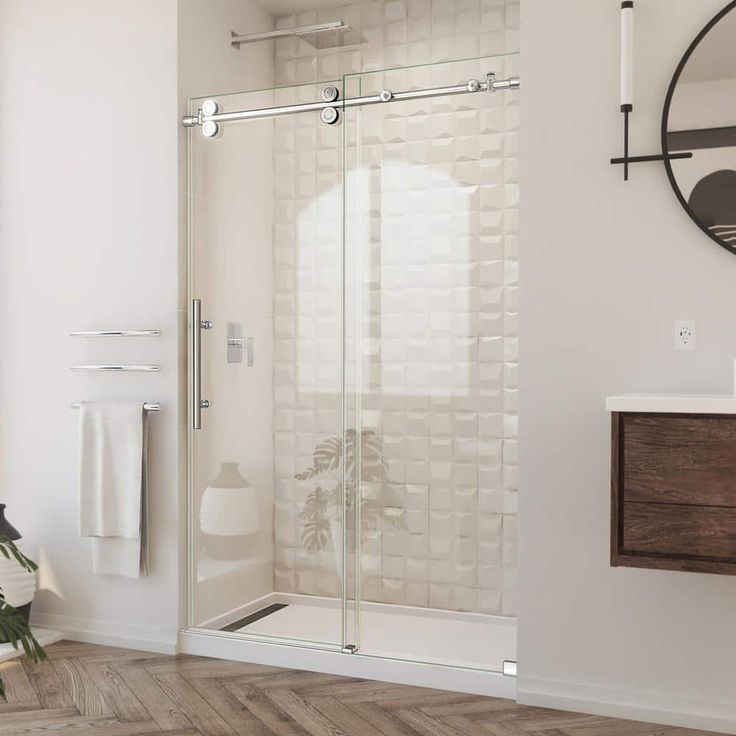 DreamLine Enigma-XO 44-48 in. W x 76 in. H Fully Frameless Sliding Shower Door in Oil Rubbed Bronze