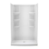 Ovation 33.5 in. x 48 in. x 75.25 in. Combo 4-Piece Shower Kit in Arctic - Super Arbor