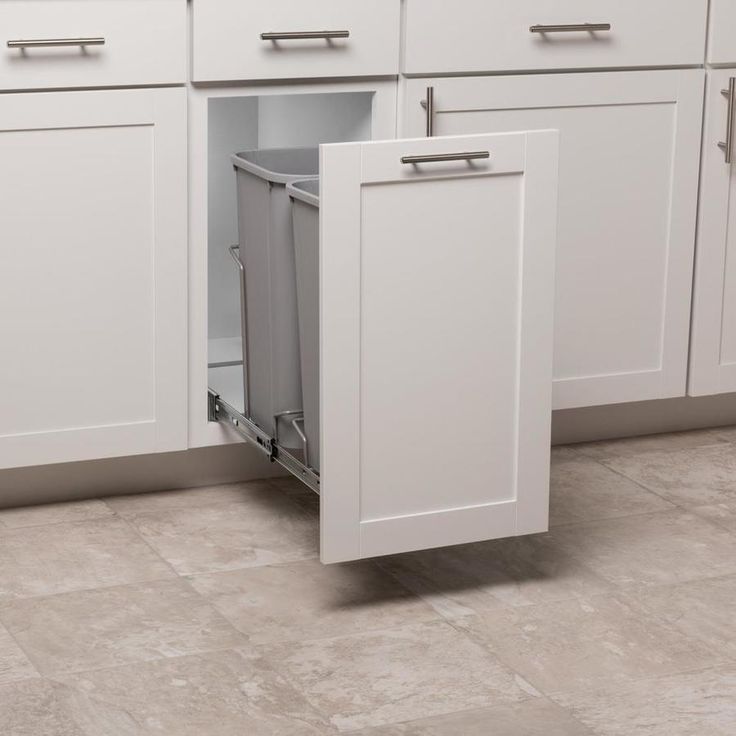 Simply Put 11-in x 22-in x 19-in 27-Quart Soft Close Double Pull Out Trash Can