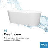 Lyra 66.5 in. Acrylic Double Slipper Flatbottom Non-Whirlpool Bathtub in White - Super Arbor