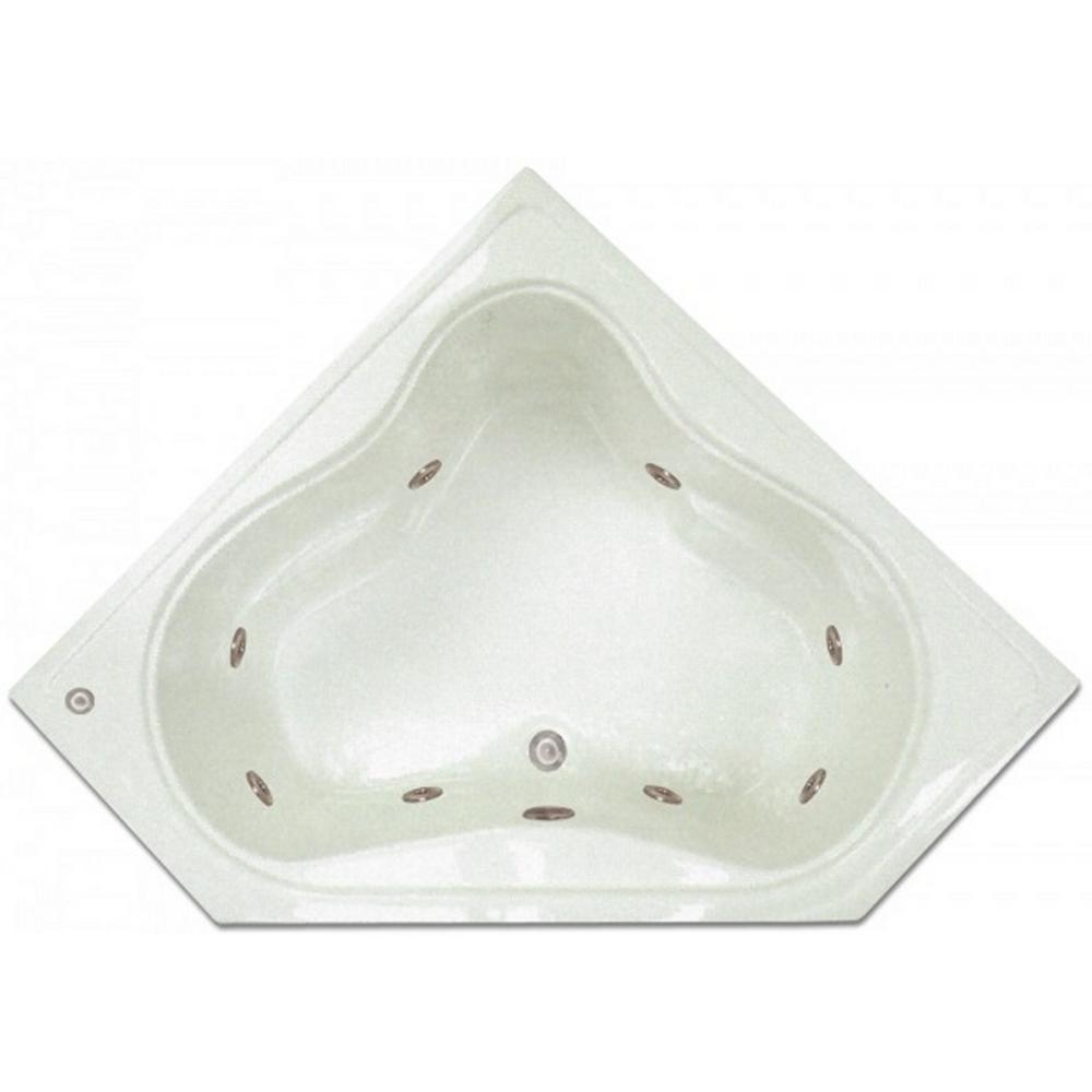 4.48 ft. Corner Drop-In Whirlpool Tub in White - Super Arbor