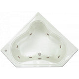 4.48 ft. Corner Drop-In Whirlpool Tub in White - Super Arbor