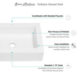 Swiss Madison Voltaire Ceramic Rectangle Vessel Sink in White