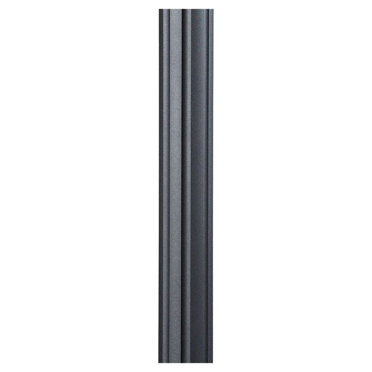 7 ft. Black Fluted Outdoor Lamp Post