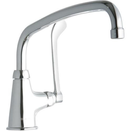 Elkay Chrome 1-Handle Deck-Mount Low-Arc Handle Commercial Kitchen Faucet
