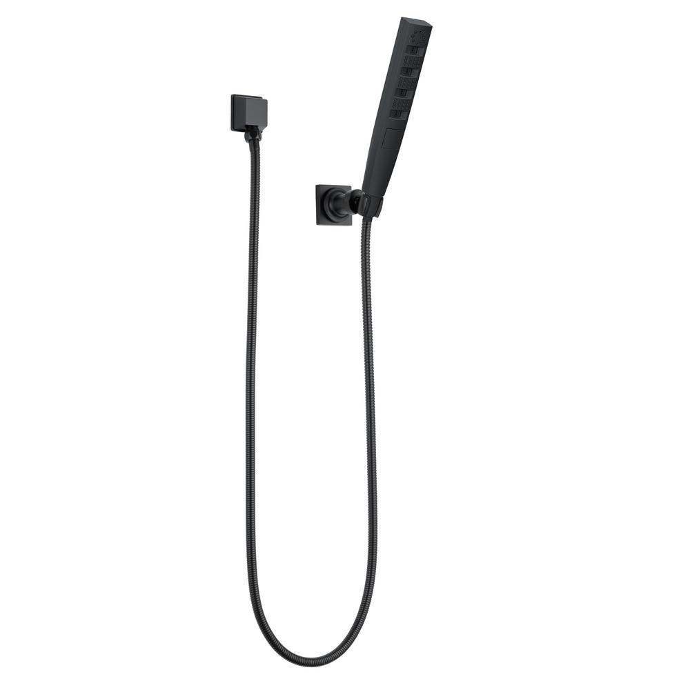 Zura 5-Spray 1.3 in. Single Wall Mount Handheld H2Okinetic Shower Head in Matte Black - Super Arbor