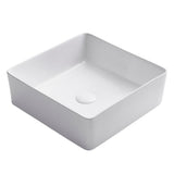 Viva 15-5/8 in. Square Porcelain Ceramic Vessel Sink in White - Super Arbor