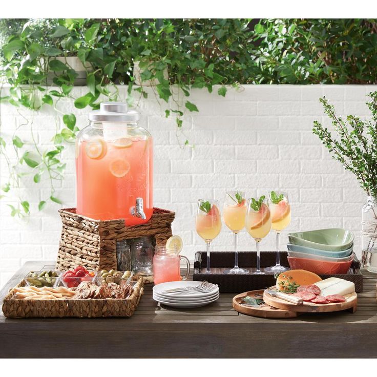 Garden Terrace 13.5 in. Chip and Dip Server with Container and Lid