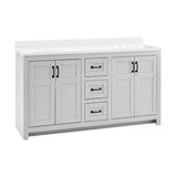 Style Selections Lowry 61-in Light Gray Double Sink Bathroom Vanity with White Acrylic Top
