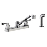 Constructor 2-Handle Standard Kitchen Faucet with Side Sprayer in Chrome - Super Arbor