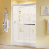 Simplicity 48 in. x 70 in. Semi-Frameless Traditional Sliding Shower Door in Bronze with Clear Glass - Super Arbor