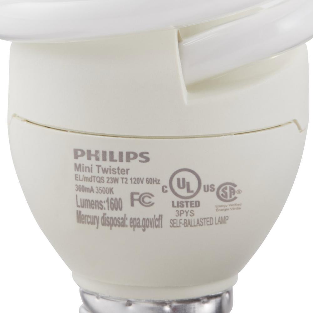 100-Watt Equivalent T3 A-Line Spiral CFL Light Bulb Warm White (3500K) - Super Arbor