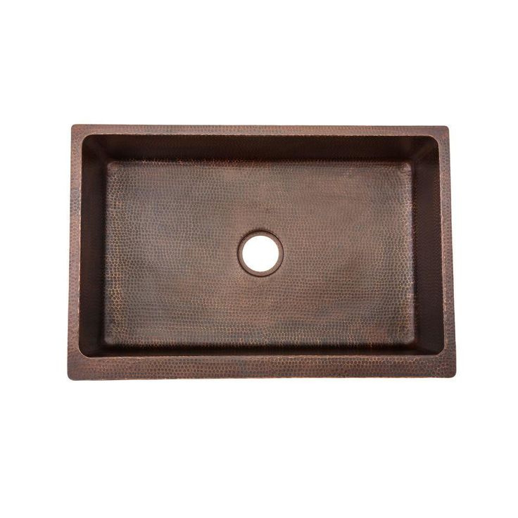 All-in-One Farmhouse Apron-Front Copper 33 in. 0-Hole Single Basin Kitchen Sink in Oil Rubbed Bronze